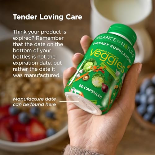 Balance of Nature Whole Health System - Whole Food Fruits & Veggies and Fiber & Spice Supplements - 30 Servings Each