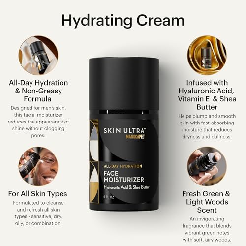 MANSCAPED® Skin Ultra™ Daily Regimen - Men's Skincare Routine Essentials with Face Wash, Face Moisturizer & Brightening Serum Formulated with A Ceramide Complex for Cleansing, Exfoliating & Hydration