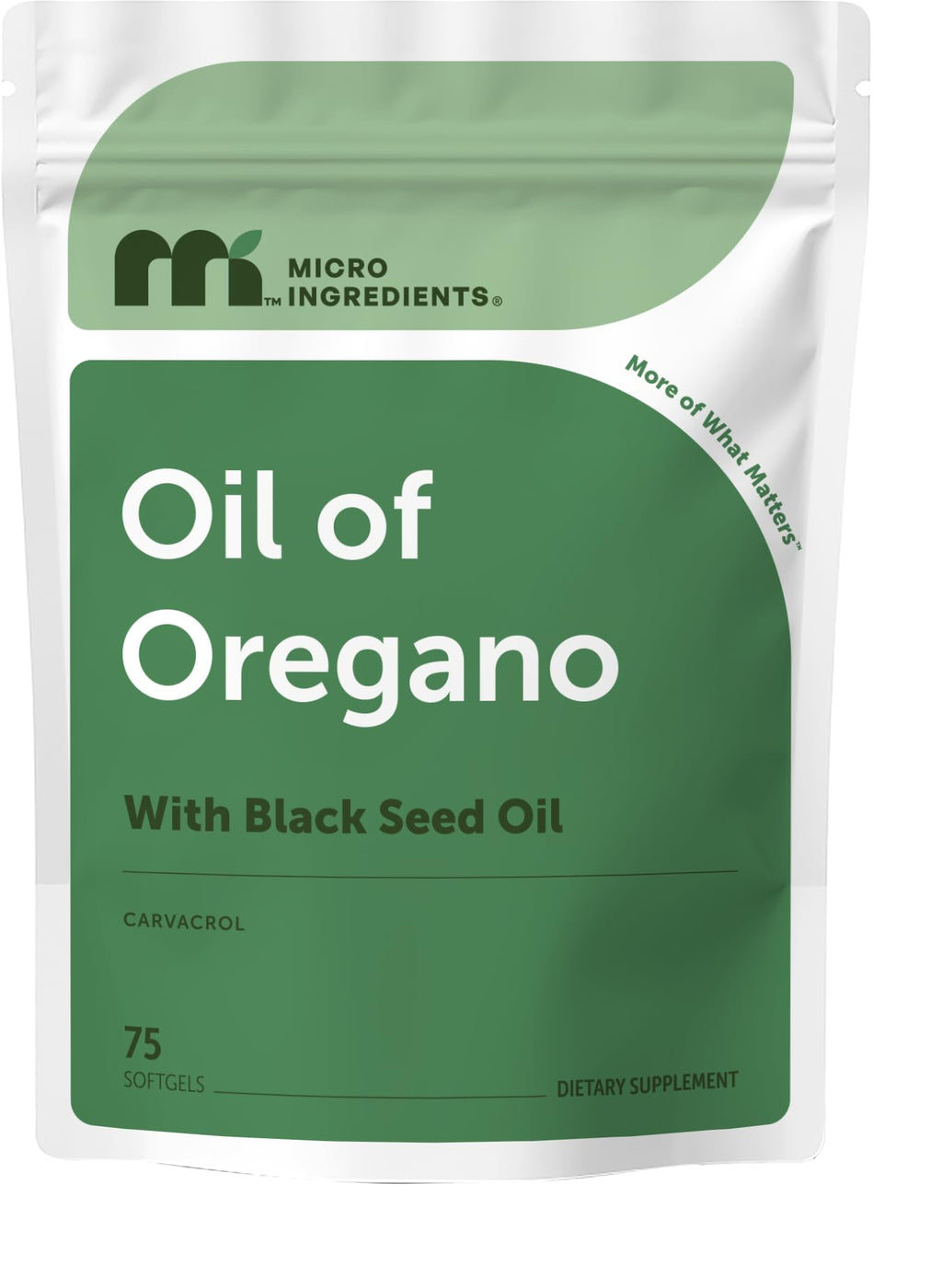 Micro Ingredients Oil of Oregano Softgels Per Serving | 2 in 1 Formulated with Black Seed Oil, 4X Strength Carvacrol & Thymoquinone | Plant Based, Non-GMO & Immune Support*