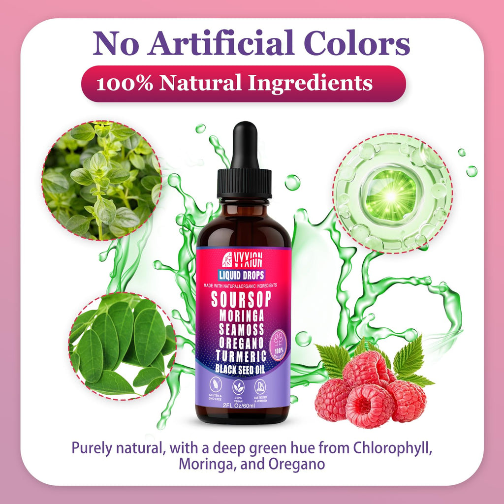 Vyxion Soursop Bitters Liquid Drops 10 in 1, Extracts for Overall Health-Enhancing | Vegan, Non-GMO
