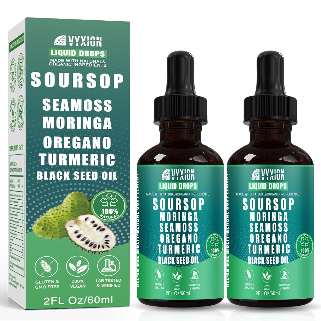 Vyxion Soursop Bitters Liquid Drops 10 in 1, Extracts for Overall Health-Enhancing | Vegan, Non-GMO