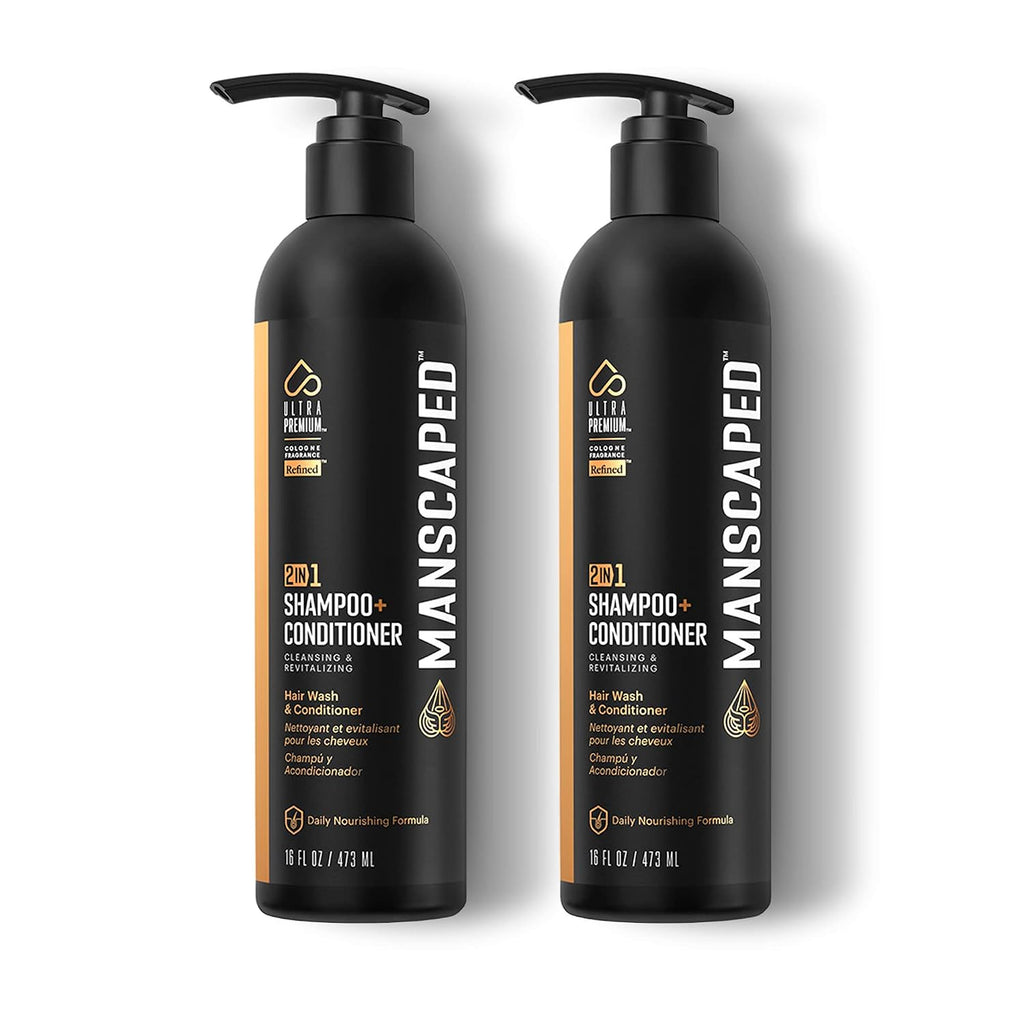 MANSCAPED 2-In-1 Shampoo & Conditioner Sea Kelp Coconut Water Aloe 16 Oz 2 Pack