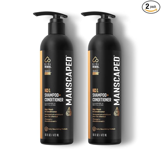 MANSCAPED 2-In-1 Shampoo & Conditioner Sea Kelp Coconut Water Aloe 16 Oz 2 Pack