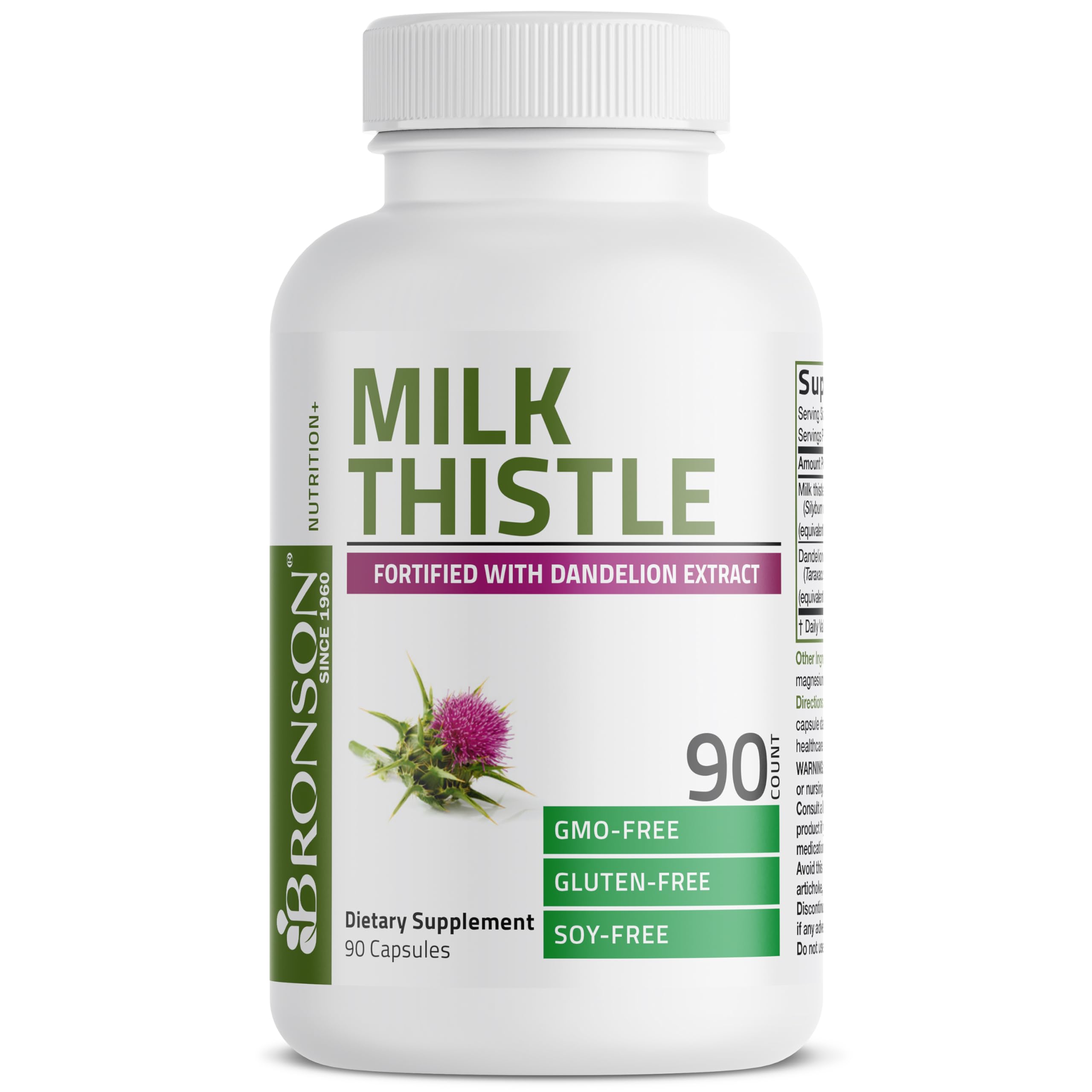 Bronson Flavored Capsule Adult Milk Thistle Liver Health Support, 1000Mg