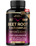 Beet Root Capsules - Healthy Blood Pressure Support Supplement** for Heart & Circulation Support - with Hawthorn Berry, Hibiscus & Garlic - Nitric Oxide for Energy - Made in USA