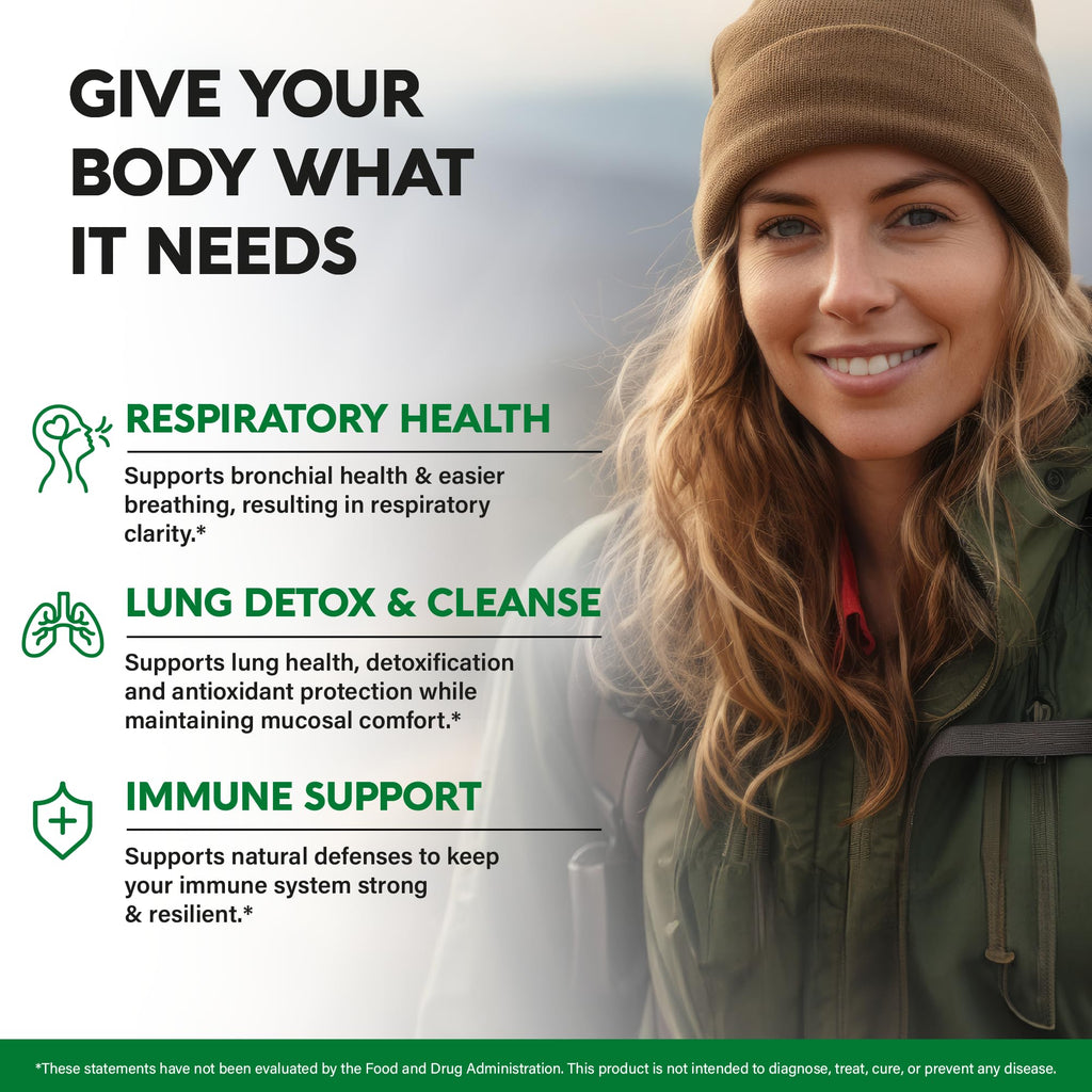 NUTRAHARMONY Mullein Lung Detox - Mullein Leaf Extract - Marshmallow Root | Echinacea | Oregano | Quercetin | NAC - 15-in-1 Lung Support & Cleanse for Smokers Supplement - Made in USA