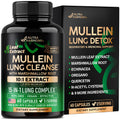 NUTRAHARMONY Mullein Lung Detox - Mullein Leaf Extract - Marshmallow Root | Echinacea | Oregano | Quercetin | NAC - 15-in-1 Lung Support & Cleanse for Smokers Supplement - Made in USA