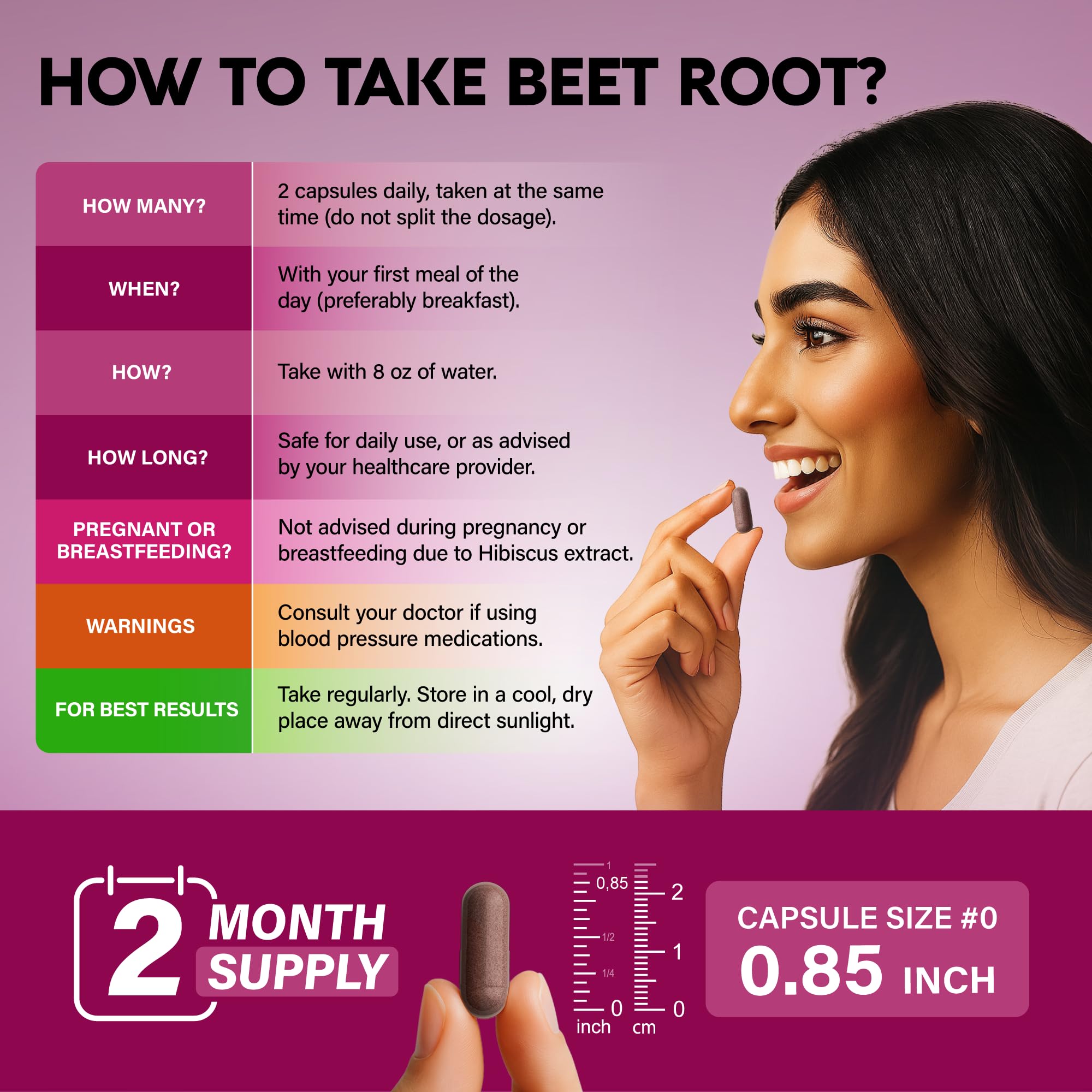 Beet Root Capsules - Healthy Blood Pressure Support Supplement** for Heart & Circulation Support - with Hawthorn Berry, Hibiscus & Garlic - Nitric Oxide for Energy - Made in USA